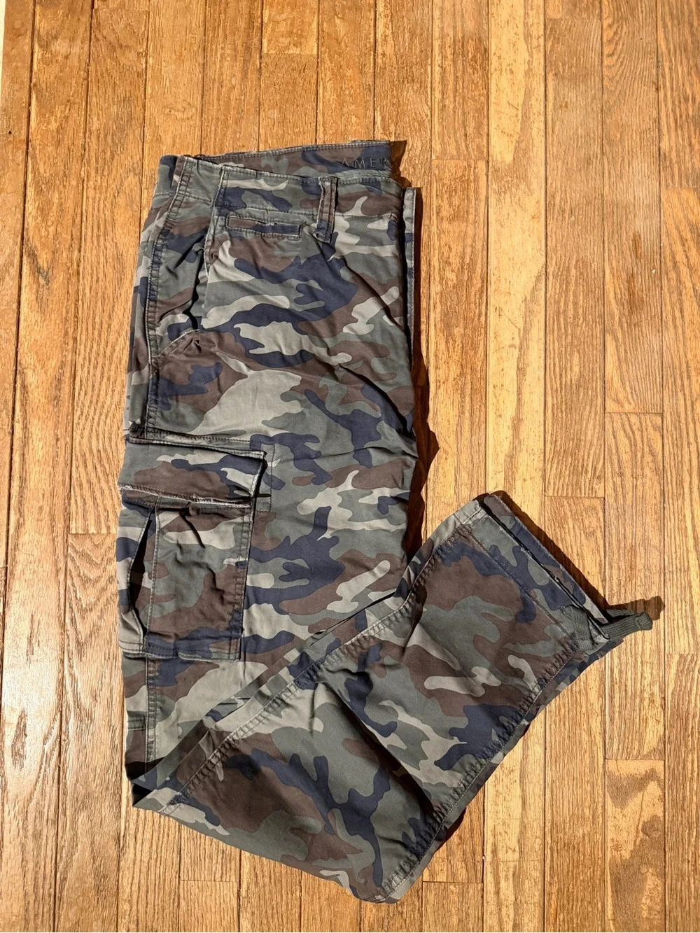 American Eagle Outfitters Men's Camouflage Cargo Pants - Green/Gray/Black
